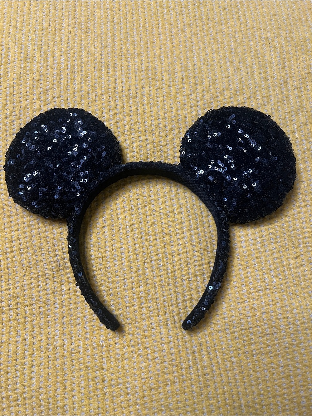 Disney Black Sequin Mickey Mouse Ears Headband